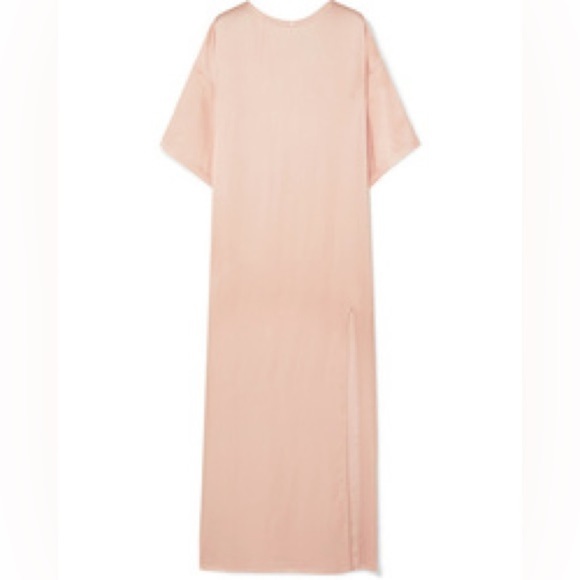 Paul & Joe powder pink satin short-sleeve maxi dress - size FR 44 (Large) NWOT - Picture 2 of 7